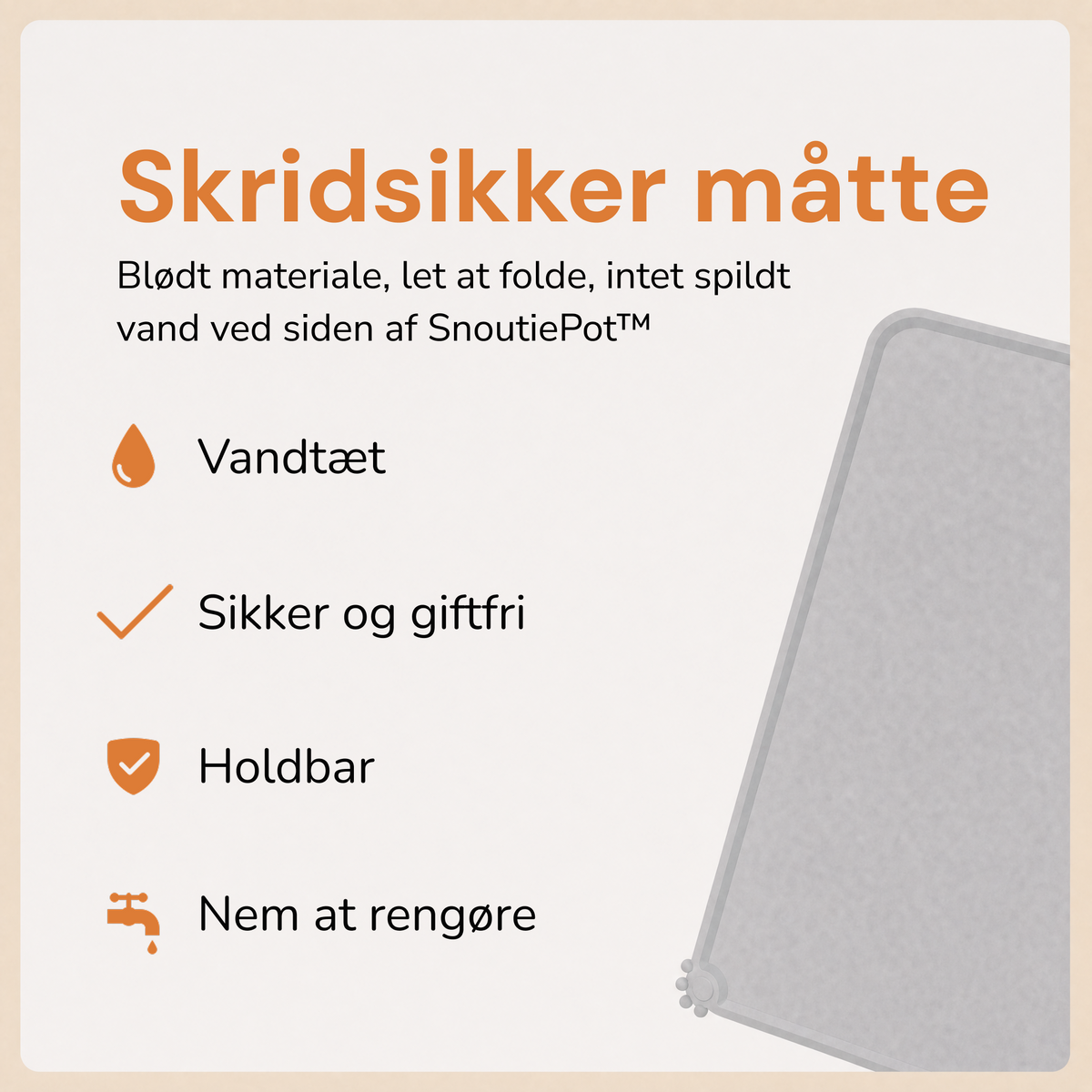 SnoutieMat™ - Skridsikker måtte, der fanger vandsprøjt